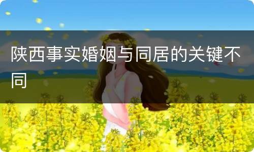 陕西事实婚姻与同居的关键不同