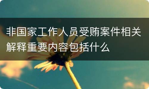 非国家工作人员受贿案件相关解释重要内容包括什么