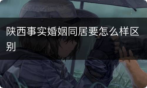 陕西事实婚姻同居要怎么样区别