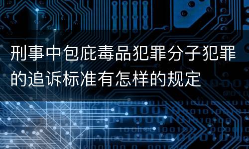 刑事中包庇毒品犯罪分子犯罪的追诉标准有怎样的规定