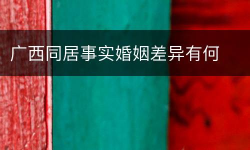 广西同居事实婚姻差异有何