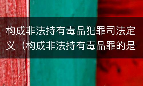 构成非法持有毒品犯罪司法定义（构成非法持有毒品罪的是）