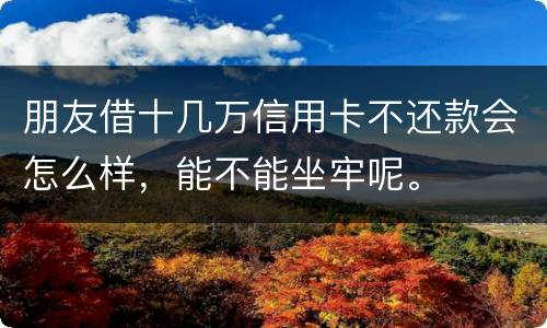 朋友借十几万信用卡不还款会怎么样，能不能坐牢呢。