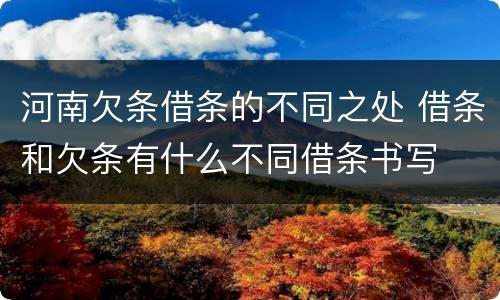 河南欠条借条的不同之处 借条和欠条有什么不同借条书写