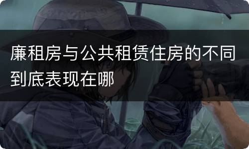 廉租房与公共租赁住房的不同到底表现在哪
