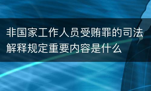 非国家工作人员受贿罪的司法解释规定重要内容是什么
