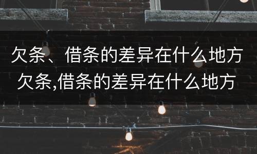 欠条、借条的差异在什么地方 欠条,借条的差异在什么地方填写