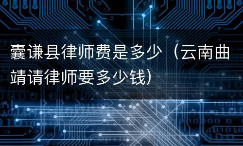 囊谦县律师费是多少（云南曲靖请律师要多少钱）