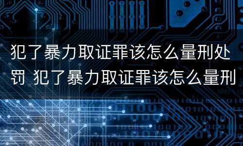 犯了暴力取证罪该怎么量刑处罚 犯了暴力取证罪该怎么量刑处罚