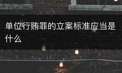 单位行贿罪的立案标准应当是什么