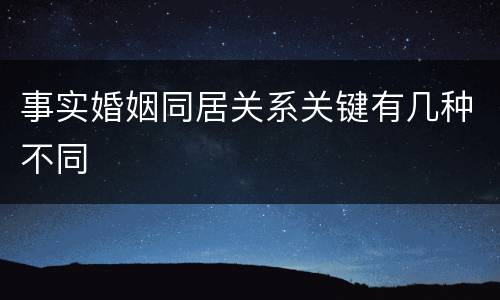 事实婚姻同居关系关键有几种不同