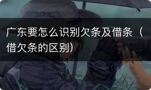 广东要怎么识别欠条及借条（借欠条的区别）