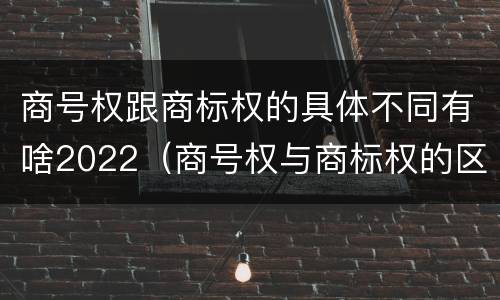 商号权跟商标权的具体不同有啥2022（商号权与商标权的区别）