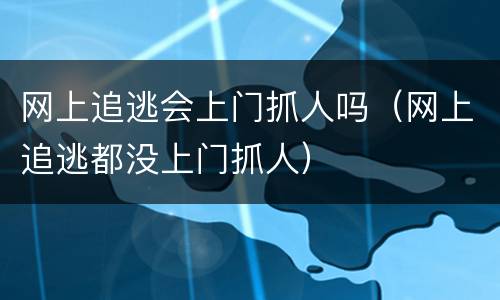 网上追逃会上门抓人吗（网上追逃都没上门抓人）