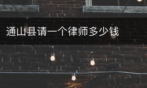 通山县请一个律师多少钱