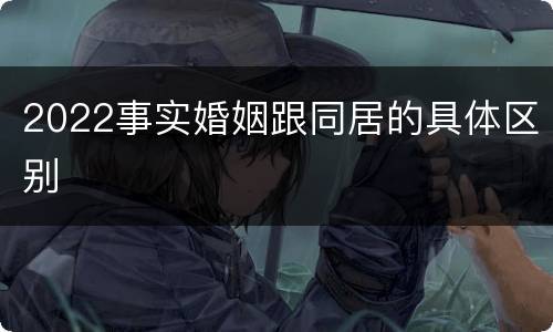 2022事实婚姻跟同居的具体区别