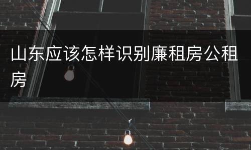 山东应该怎样识别廉租房公租房