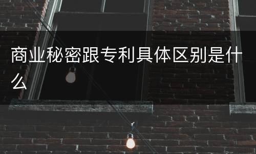 商业秘密跟专利具体区别是什么
