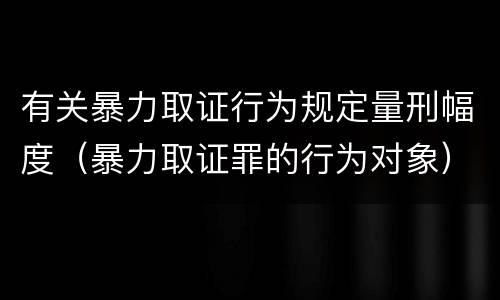 有关暴力取证行为规定量刑幅度（暴力取证罪的行为对象）