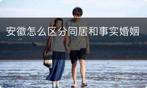 安徽怎么区分同居和事实婚姻