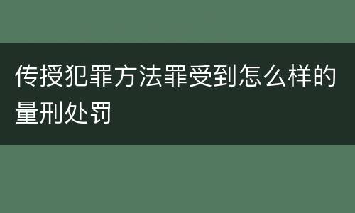 传授犯罪方法罪受到怎么样的量刑处罚