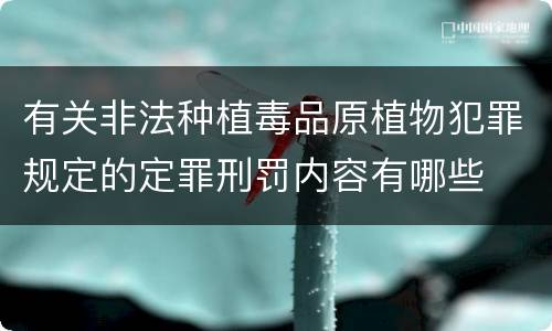 有关非法种植毒品原植物犯罪规定的定罪刑罚内容有哪些