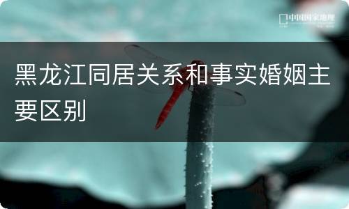 黑龙江同居关系和事实婚姻主要区别