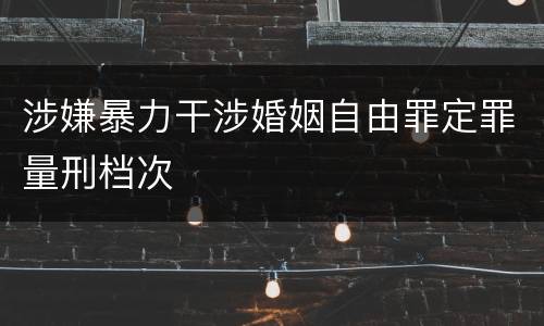 涉嫌暴力干涉婚姻自由罪定罪量刑档次