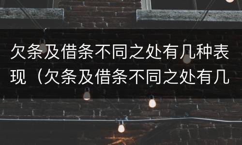 欠条及借条不同之处有几种表现（欠条及借条不同之处有几种表现情况）