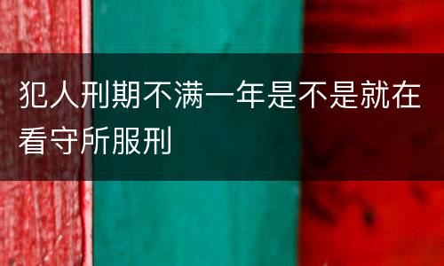 犯人刑期不满一年是不是就在看守所服刑