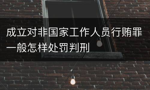 成立对非国家工作人员行贿罪一般怎样处罚判刑