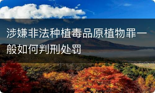涉嫌非法种植毒品原植物罪一般如何判刑处罚