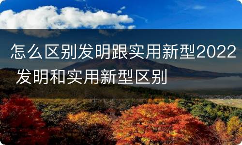 怎么区别发明跟实用新型2022 发明和实用新型区别