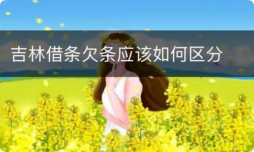 吉林借条欠条应该如何区分
