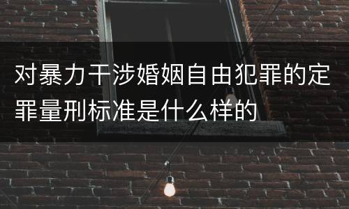 对暴力干涉婚姻自由犯罪的定罪量刑标准是什么样的