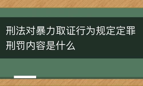 刑法对暴力取证行为规定定罪刑罚内容是什么