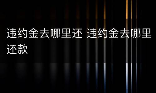 违约金去哪里还 违约金去哪里还款