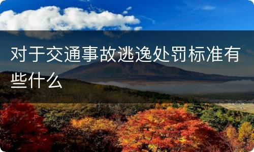 对于交通事故逃逸处罚标准有些什么