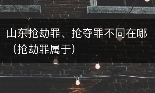 山东抢劫罪、抢夺罪不同在哪（抢劫罪属于）