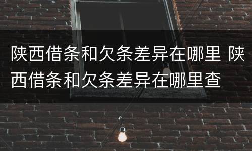 陕西借条和欠条差异在哪里 陕西借条和欠条差异在哪里查