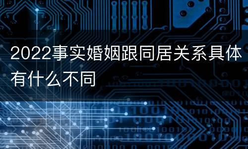 2022事实婚姻跟同居关系具体有什么不同