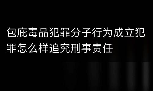 包庇毒品犯罪分子行为成立犯罪怎么样追究刑事责任