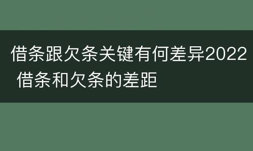 借条跟欠条关键有何差异2022 借条和欠条的差距