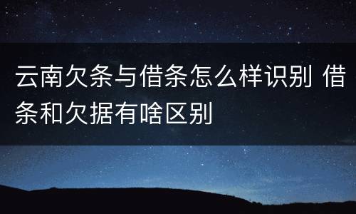 云南欠条与借条怎么样识别 借条和欠据有啥区别