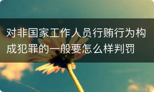 对非国家工作人员行贿行为构成犯罪的一般要怎么样判罚