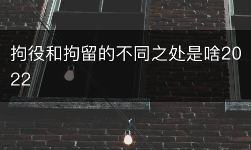 拘役和拘留的不同之处是啥2022
