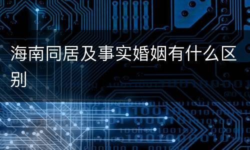 海南同居及事实婚姻有什么区别