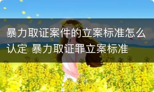 暴力取证案件的立案标准怎么认定 暴力取证罪立案标准