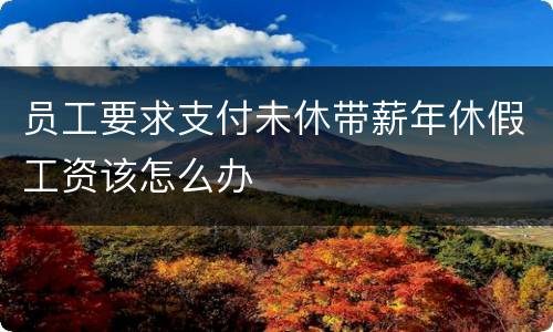 员工要求支付未休带薪年休假工资该怎么办