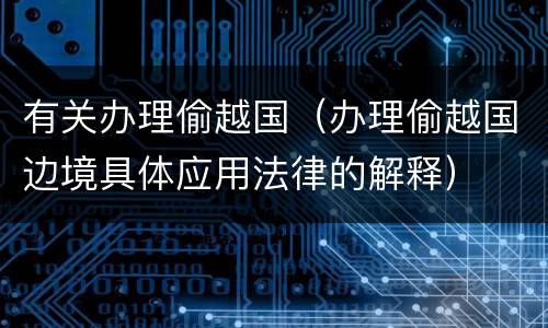 有关办理偷越国（办理偷越国边境具体应用法律的解释）